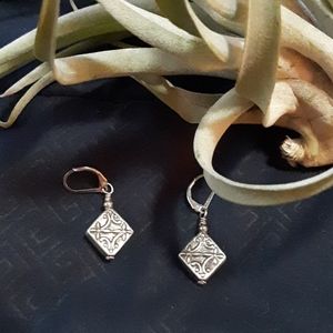 Sterling Silver Diamond shaped Earrings